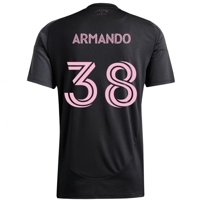 DanxenキッズMáximo Armando#38ブラック ピンクアウェイシャツ2025/26ジャージーユニフォーム