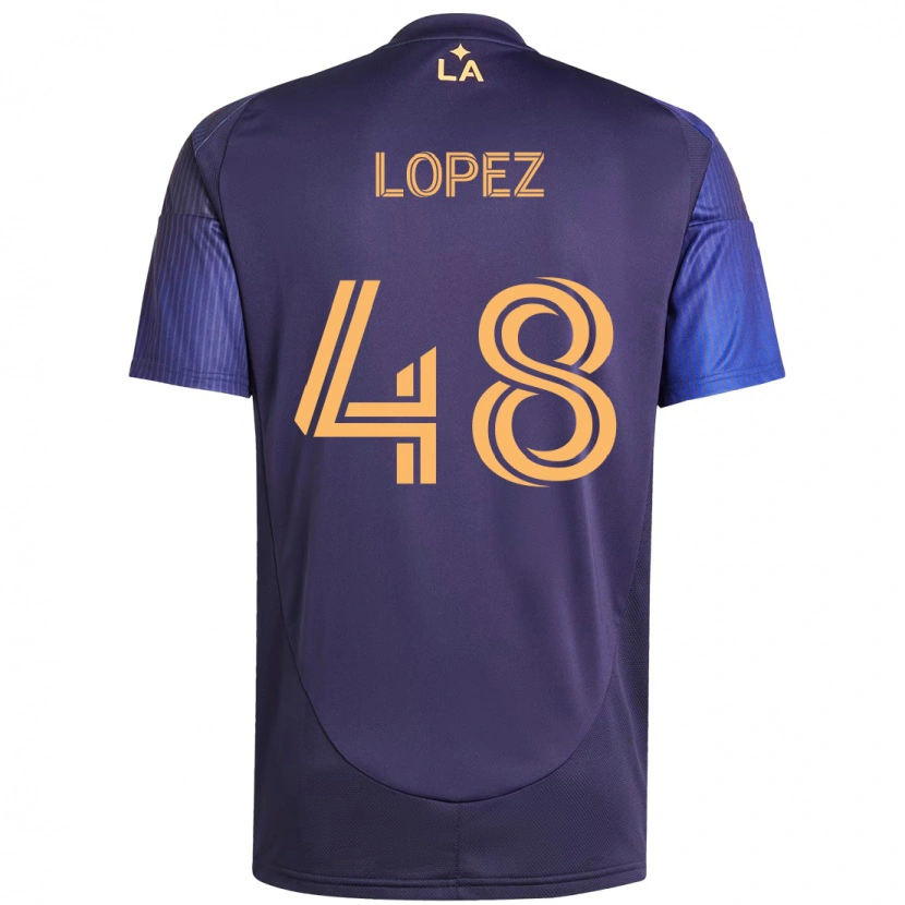 Danxenキッズディエゴ・ロペス・ロドリゲス#48パープル ブルーアウェイシャツ2025/26ジャージーユニフォーム
