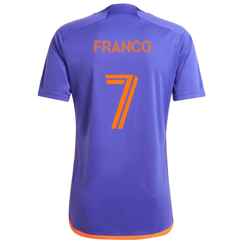 Danxenキッズイバン・フランコ#7パープル オレンジアウェイシャツ2025/26ジャージーユニフォーム