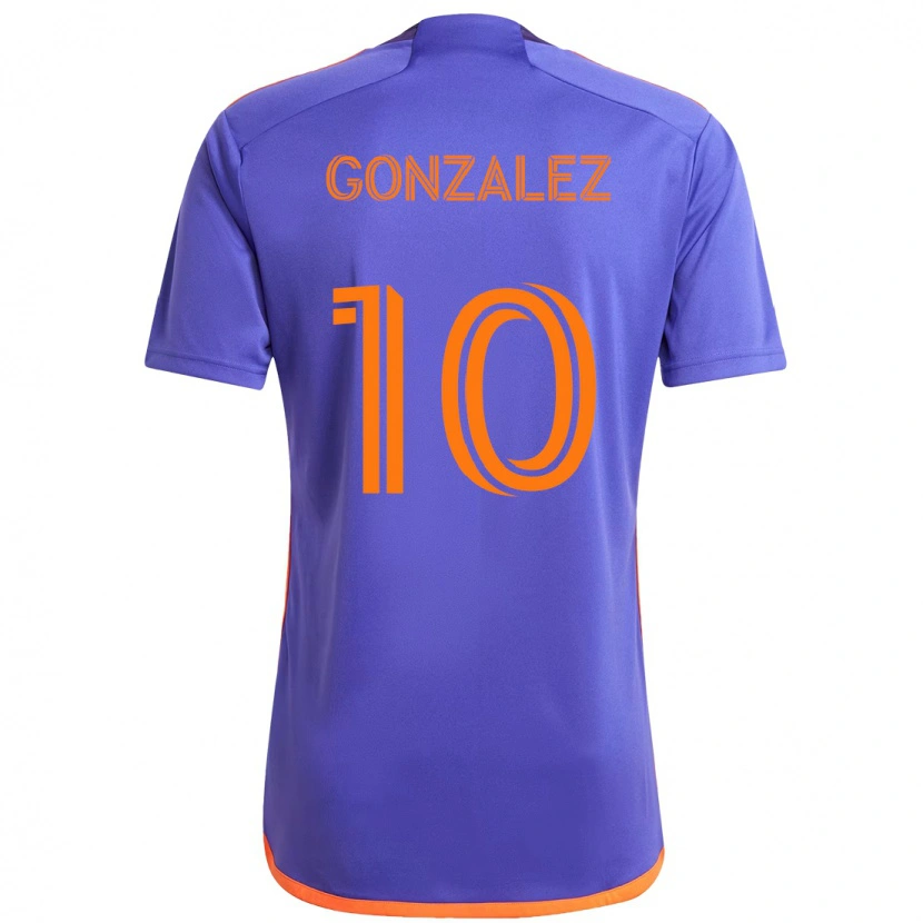 Danxenキッズヤイール・ゴンサレス#10パープル オレンジアウェイシャツ2025/26ジャージーユニフォーム