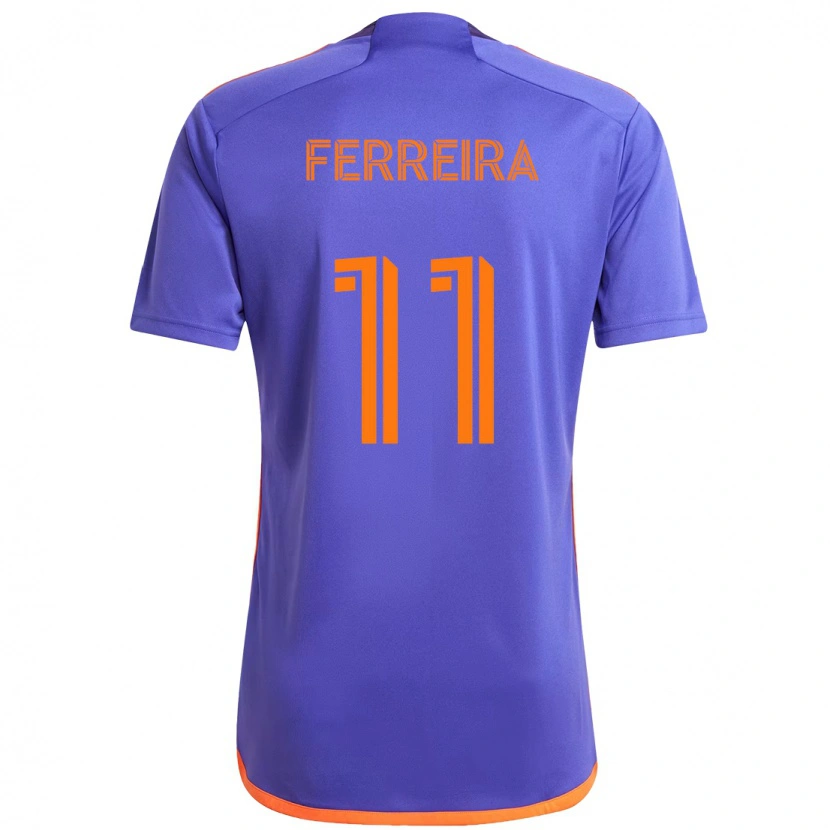 Danxenキッズカルロス・フェレイラ#11パープル オレンジアウェイシャツ2025/26ジャージーユニフォーム