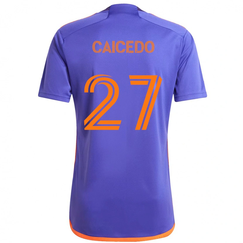 Danxenキッズルイス・カイセド#27パープル オレンジアウェイシャツ2025/26ジャージーユニフォーム