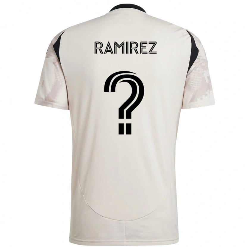 DanxenキッズÁngel Ramírez#0ベージュ ブラックアウェイシャツ2025/26ジャージーユニフォーム
