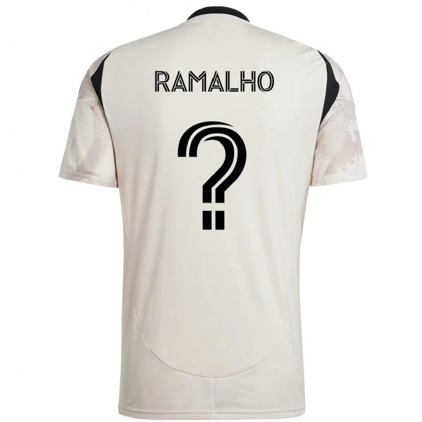 DanxenキッズCaio Ramalho#0ベージュ ブラックアウェイシャツ2025/26ジャージーユニフォーム