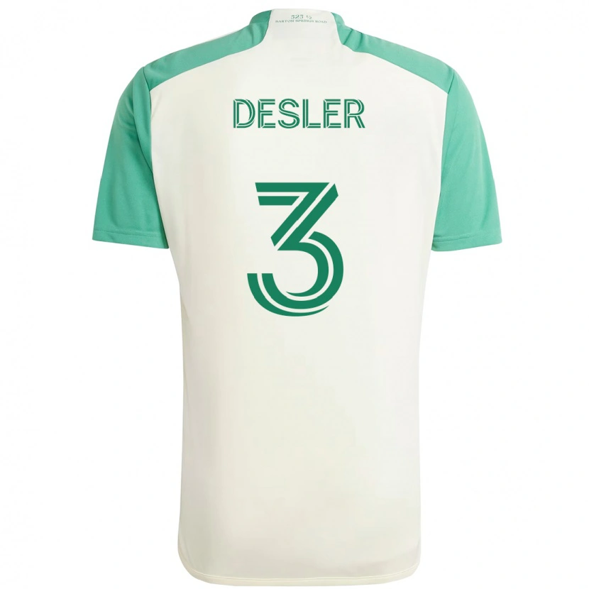 Danxenキッズミッケル・デスラー#3ホワイト グリーンアウェイシャツ2025/26ジャージーユニフォーム