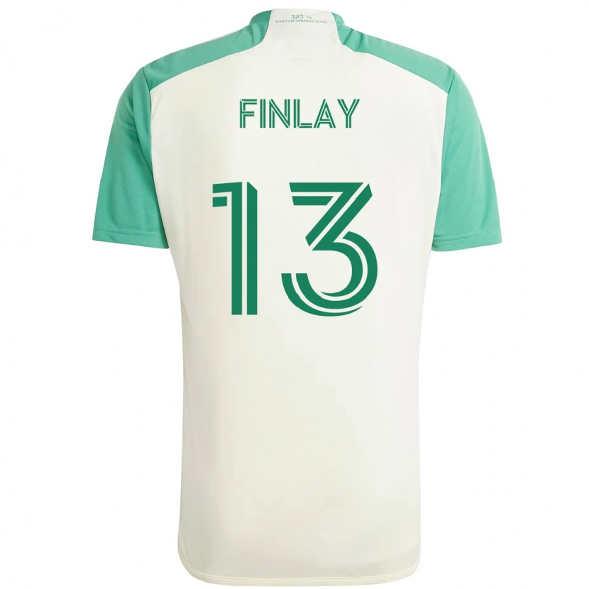 Danxenキッズイーサン・フィンレイ#13ホワイト グリーンアウェイシャツ2025/26ジャージーユニフォーム