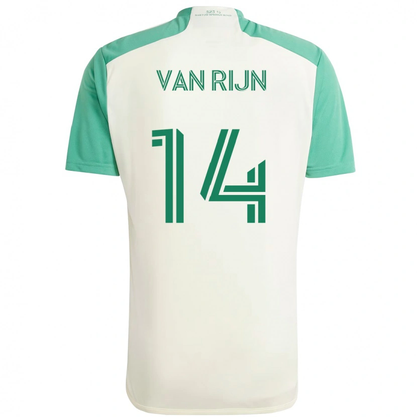 DanxenキッズNico Van Rijn#14ホワイト グリーンアウェイシャツ2025/26ジャージーユニフォーム