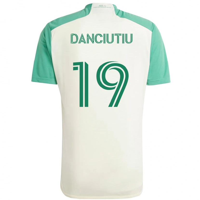DanxenキッズVlad Dănciuțiu#19ホワイト グリーンアウェイシャツ2025/26ジャージーユニフォーム