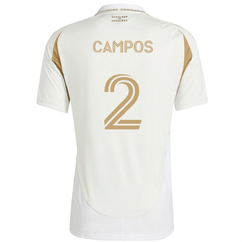 Danxenキッズオマール・カンポス#2ホワイト ブラウンアウェイシャツ2025/26ジャージーユニフォーム