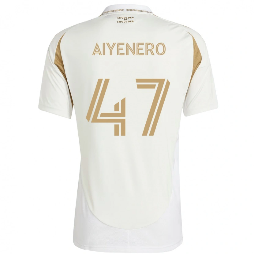 DanxenキッズMarius Aiyenero#47ホワイト ブラウンアウェイシャツ2025/26ジャージーユニフォーム