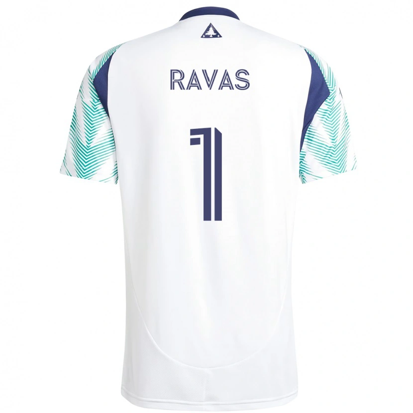 DanxenキッズHenrich Ravas#1ホワイト ブルーアウェイシャツ2025/26ジャージーユニフォーム