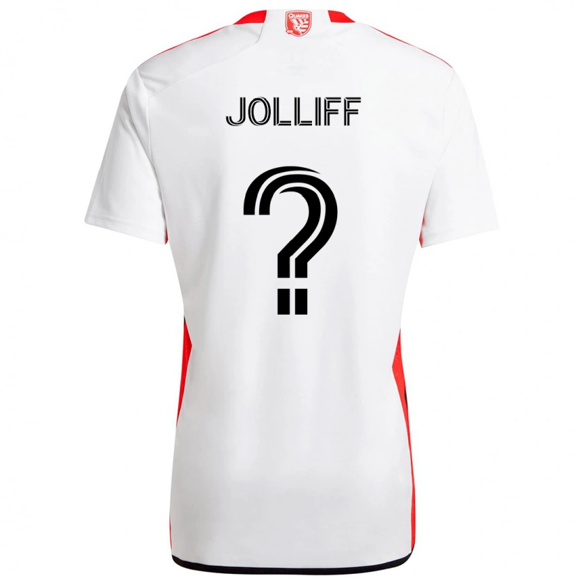 DanxenキッズOrion Jolliff#0ホワイト レッドアウェイシャツ2025/26ジャージーユニフォーム