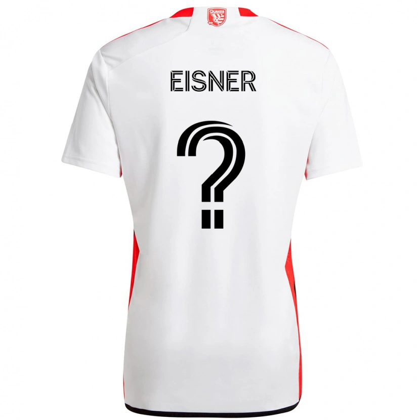 DanxenキッズWilson Eisner#0ホワイト レッドアウェイシャツ2025/26ジャージーユニフォーム