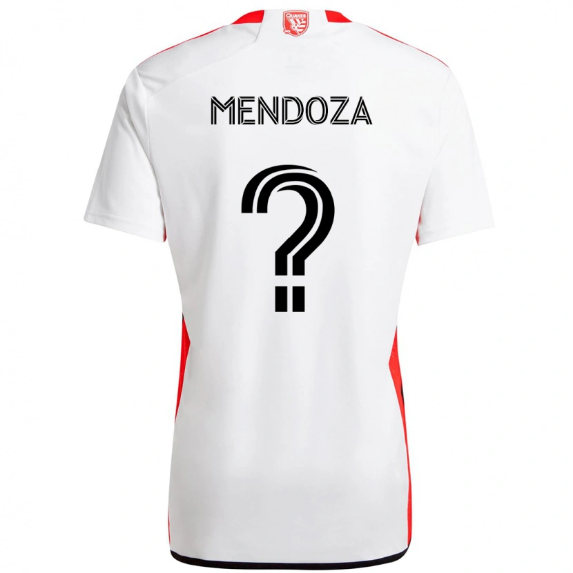 DanxenキッズFrancisco Mendoza#0ホワイト レッドアウェイシャツ2025/26ジャージーユニフォーム
