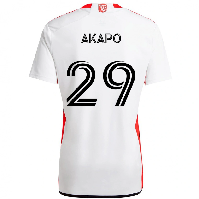 Danxenキッズカルロス・アカポ#29ホワイト レッドアウェイシャツ2025/26ジャージーユニフォーム