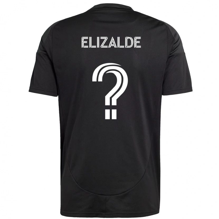 DanxenキッズIsaias Elizalde#0ブラック ホワイトアウェイシャツ2025/26ジャージーユニフォーム