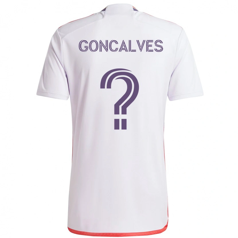 DanxenキッズBernardo Goncalves#0ホワイト パープルアウェイシャツ2025/26ジャージーユニフォーム