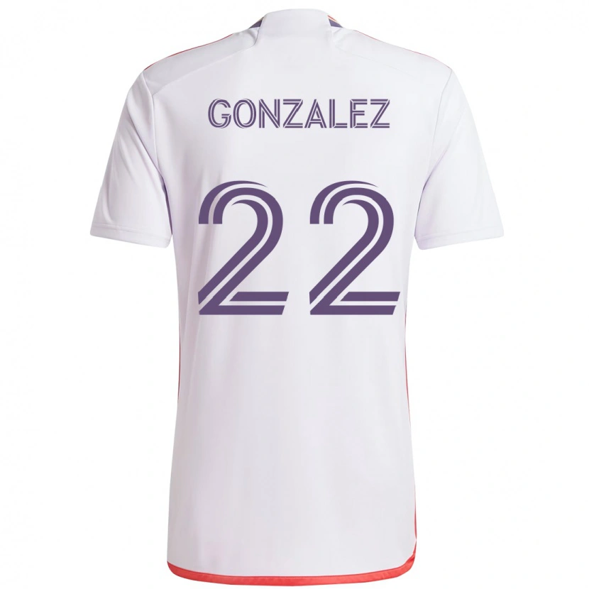 Danxenキッズガストン・ゴンサレス#22ホワイト パープルアウェイシャツ2025/26ジャージーユニフォーム