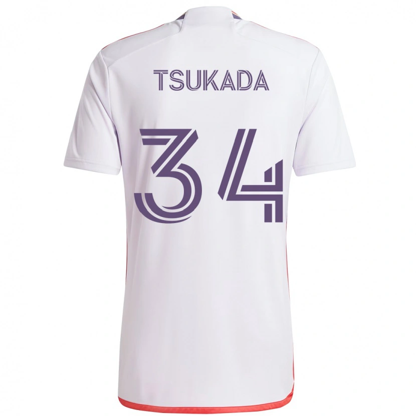 Danxenキッズ塚田悠太郎#34ホワイト パープルアウェイシャツ2025/26ジャージーユニフォーム