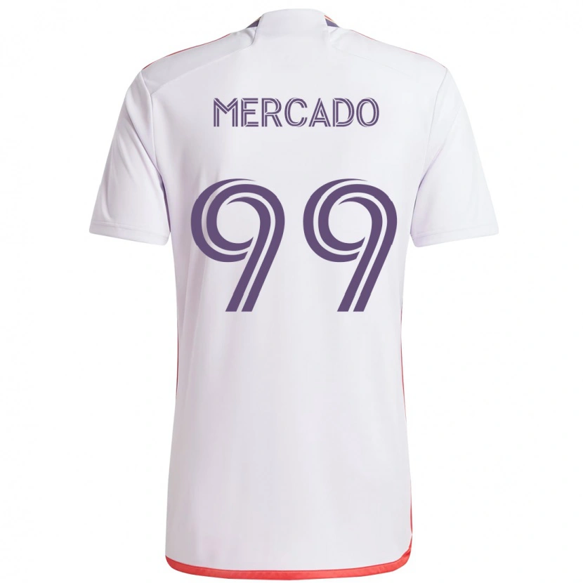 DanxenキッズCarlos Mercado#99ホワイト パープルアウェイシャツ2025/26ジャージーユニフォーム