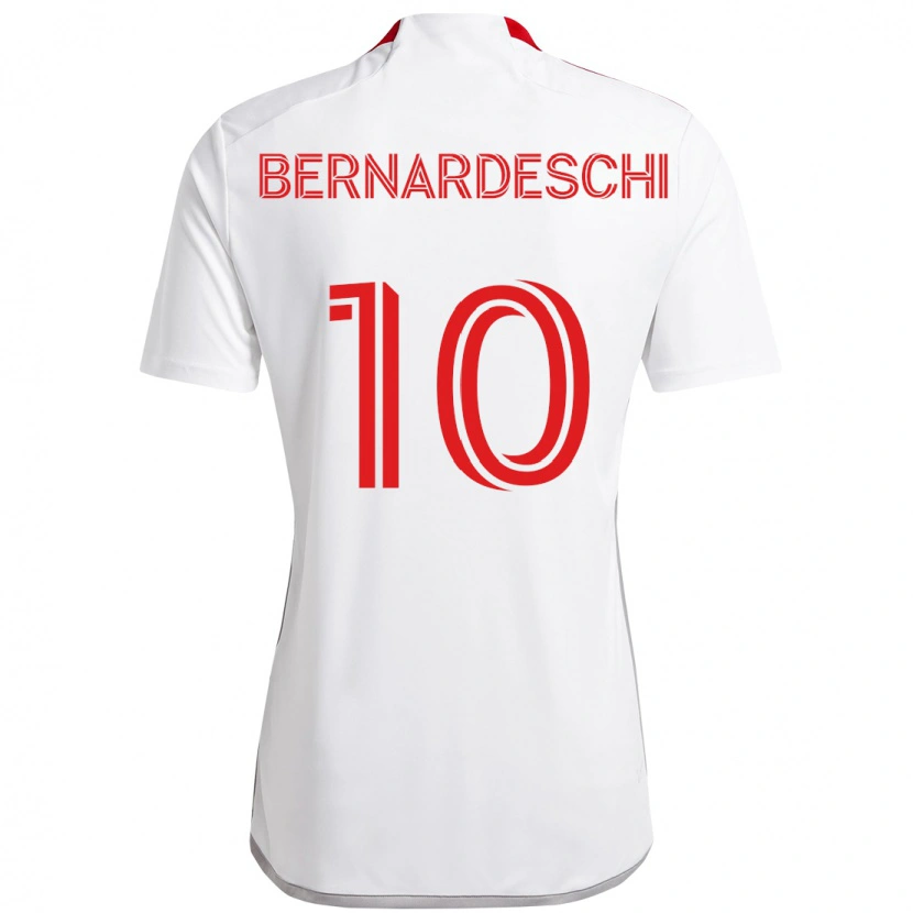 Danxenキッズフェデリコ・ベルナルデスキ#10ホワイト レッドアウェイシャツ2025/26ジャージーユニフォーム
