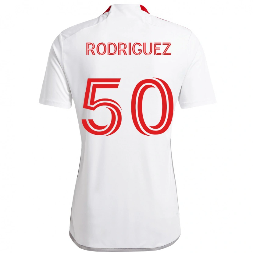 DanxenキッズAbraham Rodriguez#50ホワイト レッドアウェイシャツ2025/26ジャージーユニフォーム