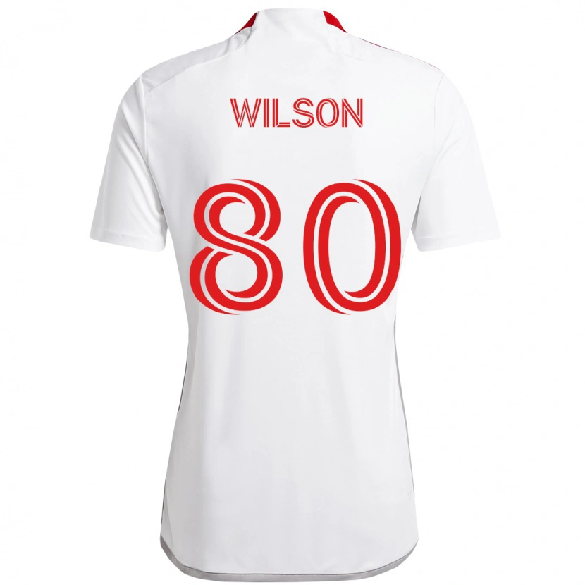 DanxenキッズShafique Wilson#80ホワイト レッドアウェイシャツ2025/26ジャージーユニフォーム