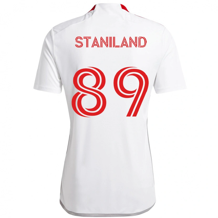 Danxenキッズチャーリー・スタニランド#89ホワイト レッドアウェイシャツ2025/26ジャージーユニフォーム