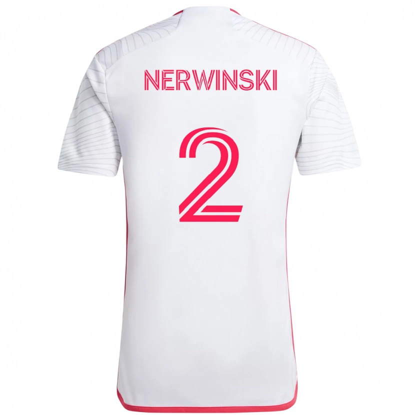 Danxenキッズジェイク・ナーウィンスキ#2ホワイト マゼンタアウェイシャツ2025/26ジャージーユニフォーム
