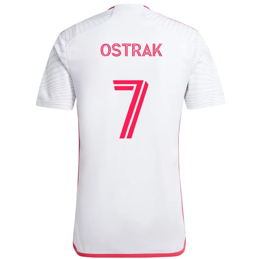 Danxenキッズトマーシュ・オストラーク#7ホワイト マゼンタアウェイシャツ2025/26ジャージーユニフォーム