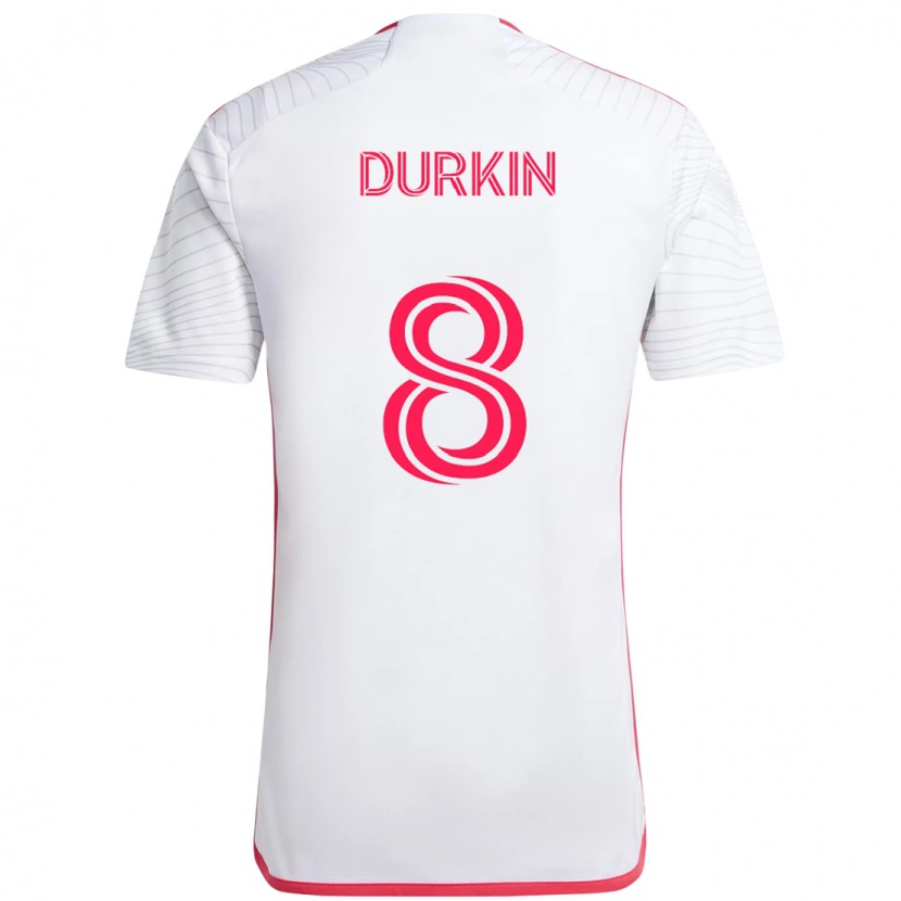 Danxenキッズクリス・ダーキン#8ホワイト マゼンタアウェイシャツ2025/26ジャージーユニフォーム