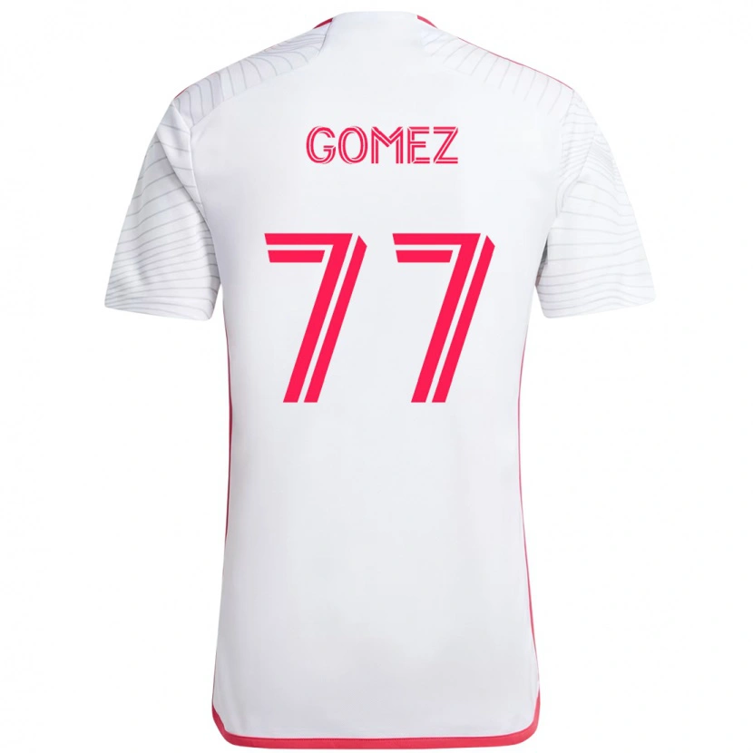 Danxenキッズサム・ゴメス#77ホワイト マゼンタアウェイシャツ2025/26ジャージーユニフォーム