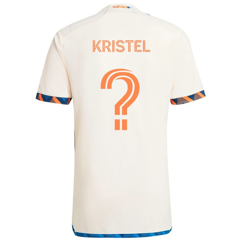 DanxenキッズBrandon Kristel#0ホワイト ブルー オレンジアウェイシャツ2025/26ジャージーユニフォーム