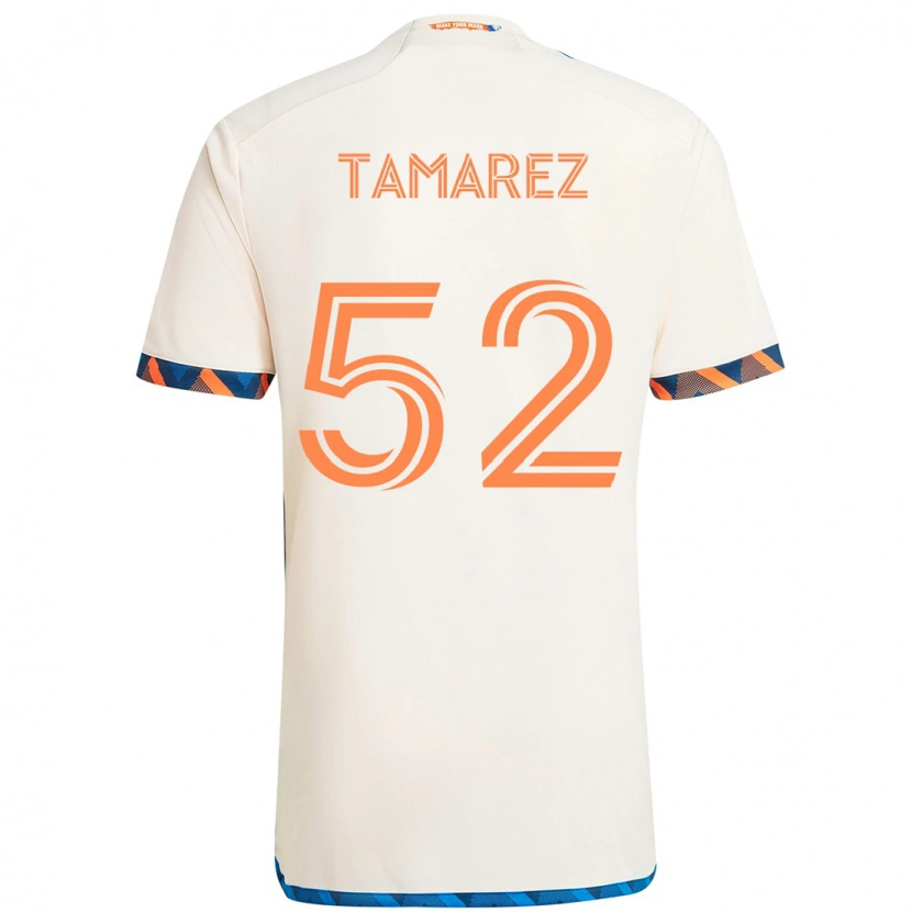 Danxenキッズルーカス・タマレス#52ホワイト ブルー オレンジアウェイシャツ2025/26ジャージーユニフォーム