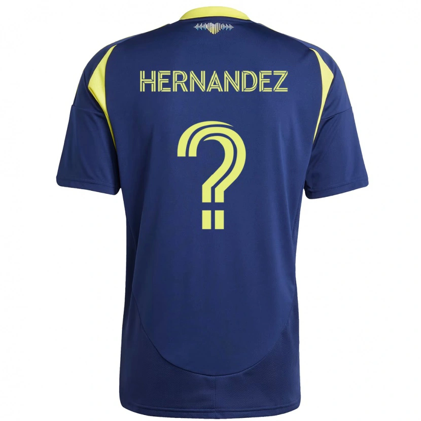 DanxenキッズJonathan Hernández#0ネイビーブルー イエローアウェイシャツ2025/26ジャージーユニフォーム
