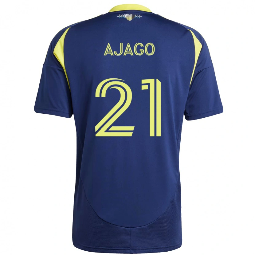 DanxenキッズForster Ajago#21ネイビーブルー イエローアウェイシャツ2025/26ジャージーユニフォーム