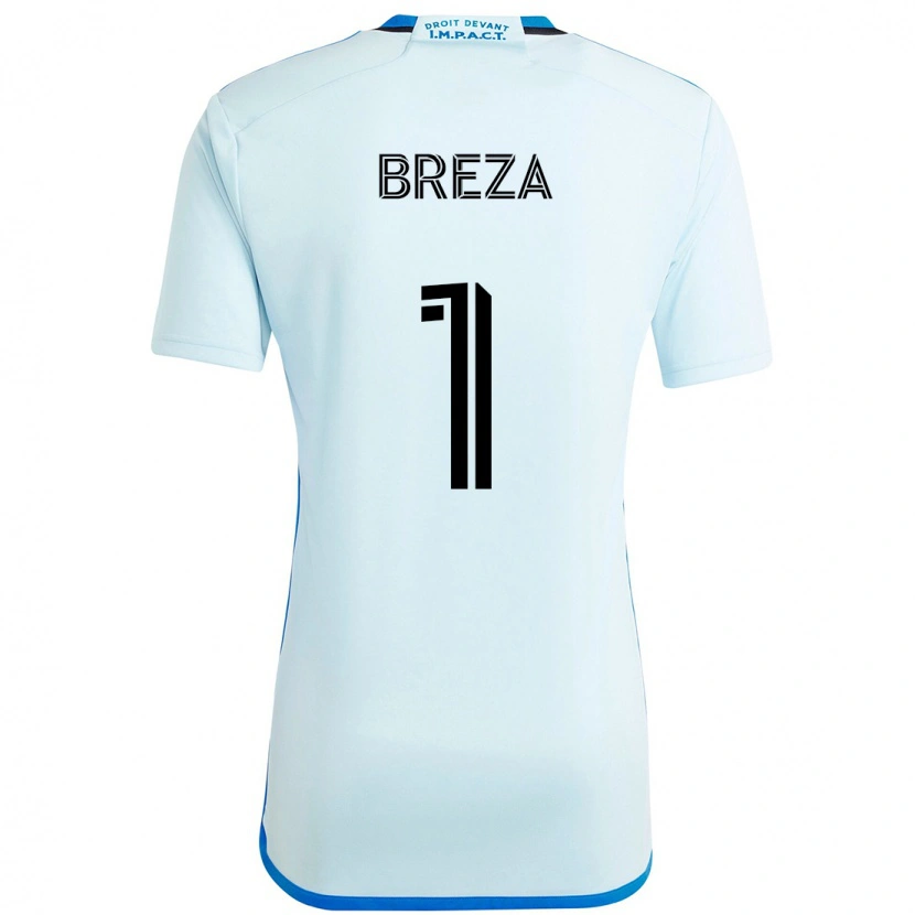 DanxenキッズSebastian Breza#1スカイブルー ダークブルーアウェイシャツ2025/26ジャージーユニフォーム