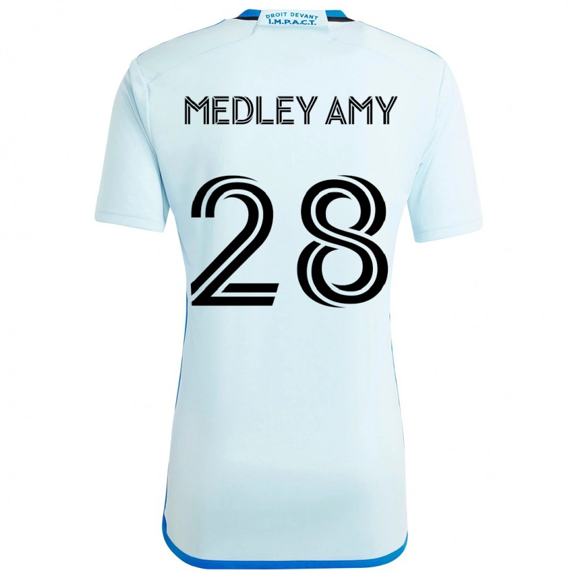 DanxenキッズMedley Amy#28スカイブルー ダークブルーアウェイシャツ2025/26ジャージーユニフォーム