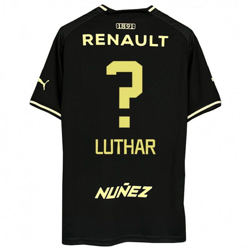 DanxenキッズThiago Luthar#0ブラック イエローアウェイシャツ2025/26ジャージーユニフォーム