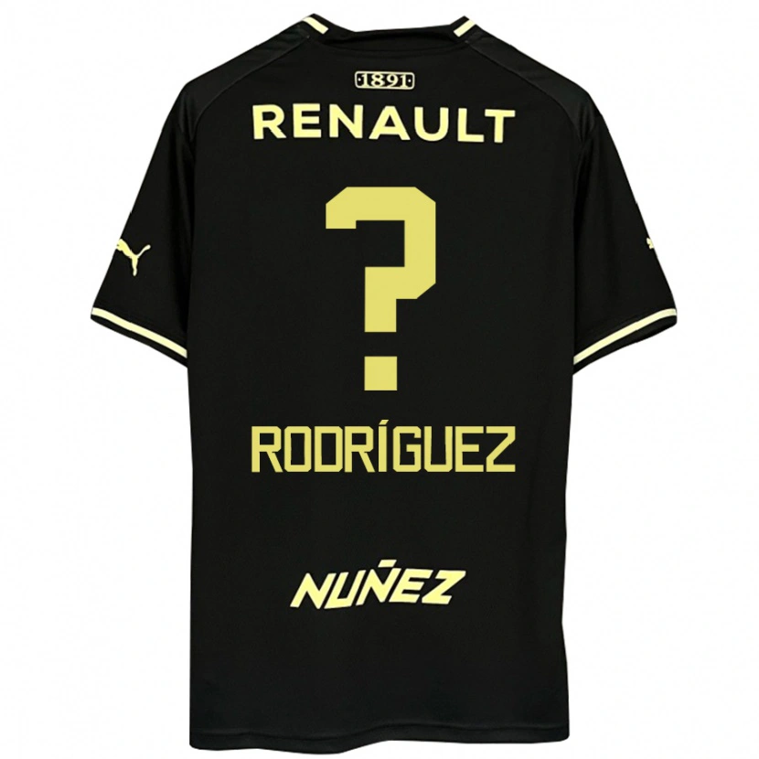 DanxenキッズJuan Rodríguez#0ブラック イエローアウェイシャツ2025/26ジャージーユニフォーム