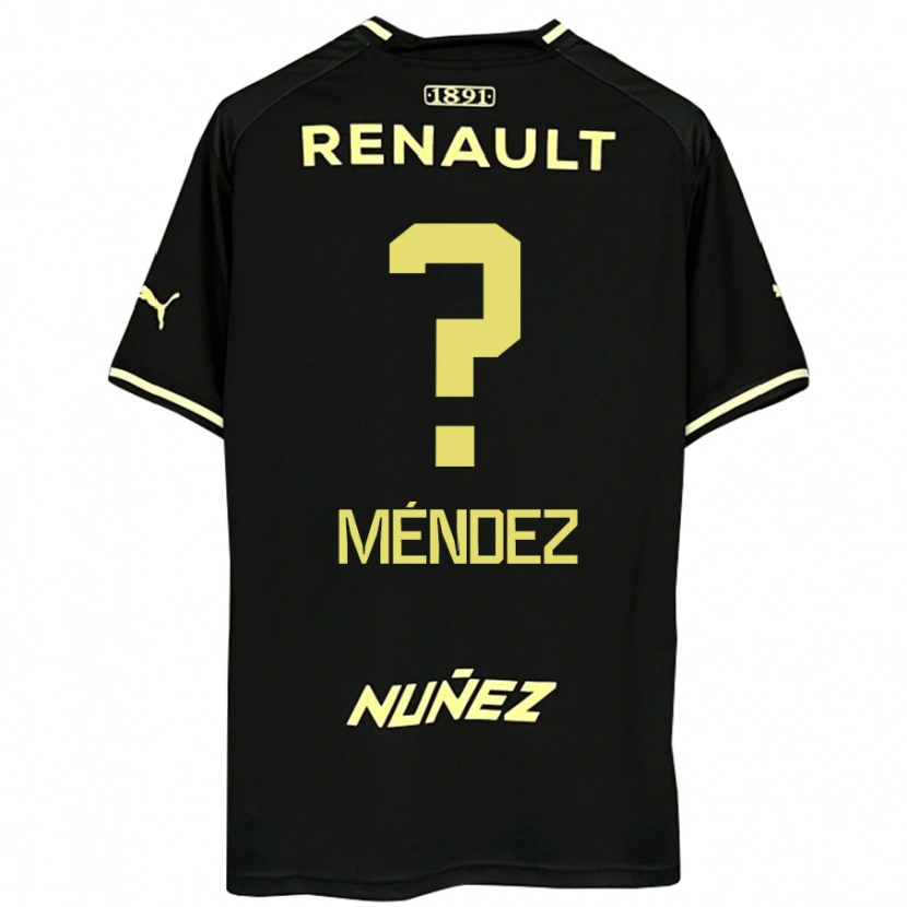 DanxenキッズDiego Méndez#0ブラック イエローアウェイシャツ2025/26ジャージーユニフォーム