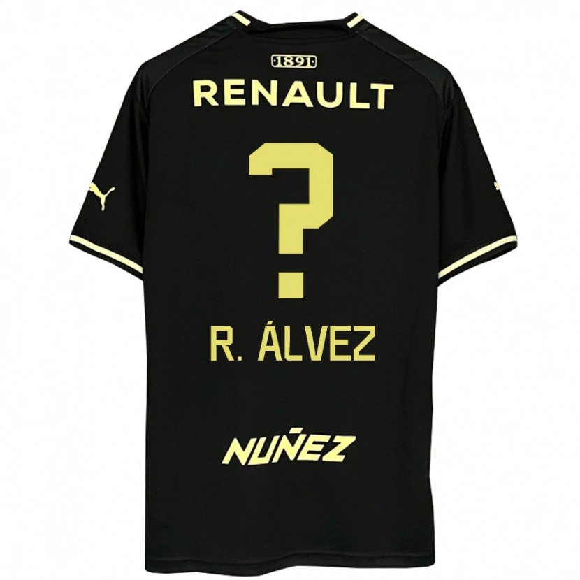 DanxenキッズRodrigo Álvez#0ブラック イエローアウェイシャツ2025/26ジャージーユニフォーム