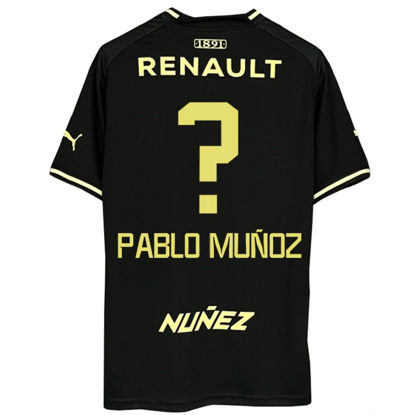 DanxenキッズJuan Pablo Muñoz#0ブラック イエローアウェイシャツ2025/26ジャージーユニフォーム