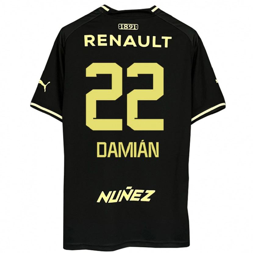 Danxenキッズダミアン・スアレス#22ブラック イエローアウェイシャツ2025/26ジャージーユニフォーム