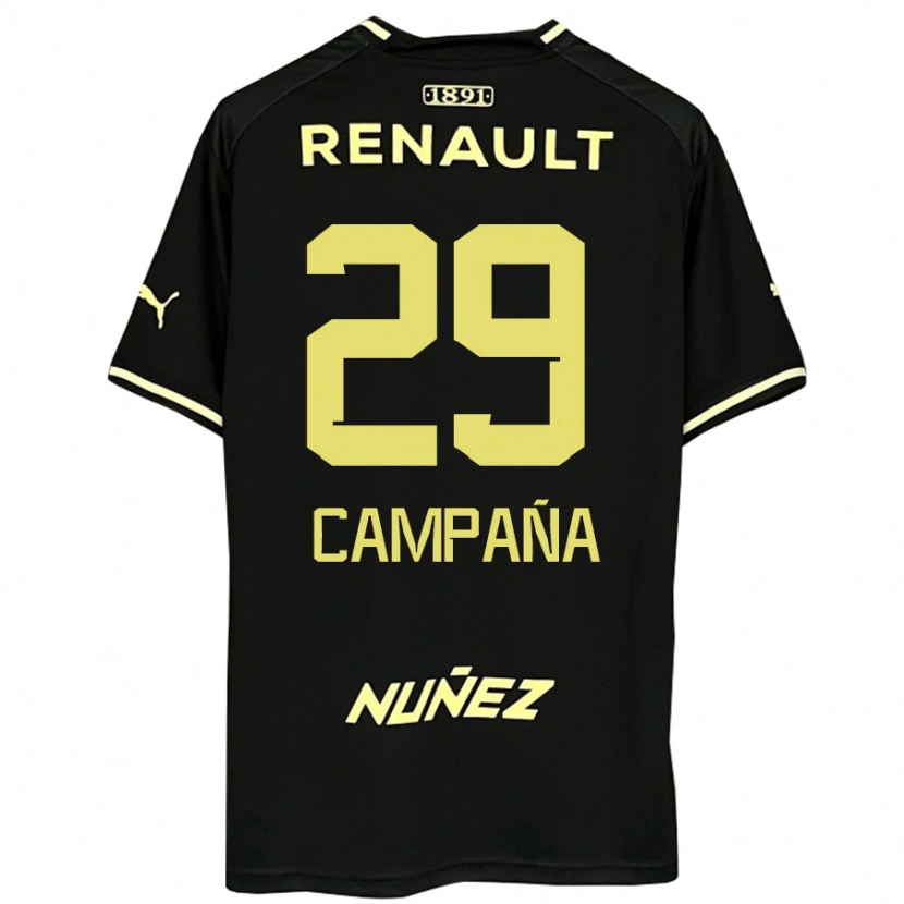 Danxenキッズマルティン・カンパーニャ#29ブラック イエローアウェイシャツ2025/26ジャージーユニフォーム