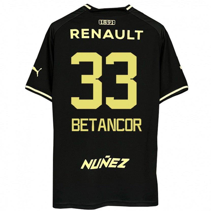 Danxenキッズブルーノ・ベタンコール#33ブラック イエローアウェイシャツ2025/26ジャージーユニフォーム