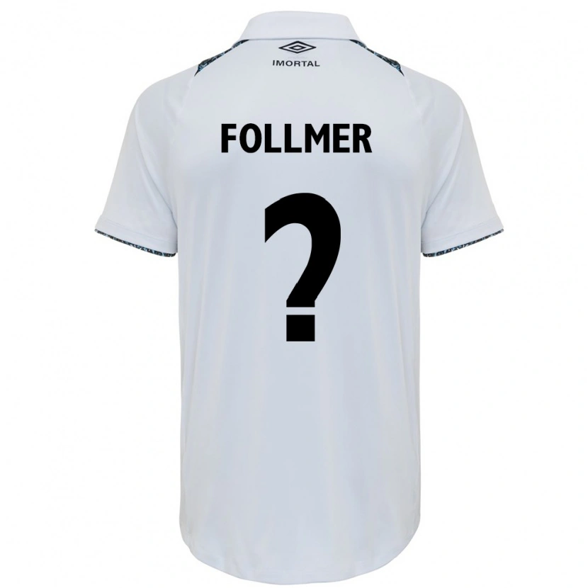 DanxenキッズLuan Follmer#0ホワイト ブルーアウェイシャツ2025/26ジャージーユニフォーム