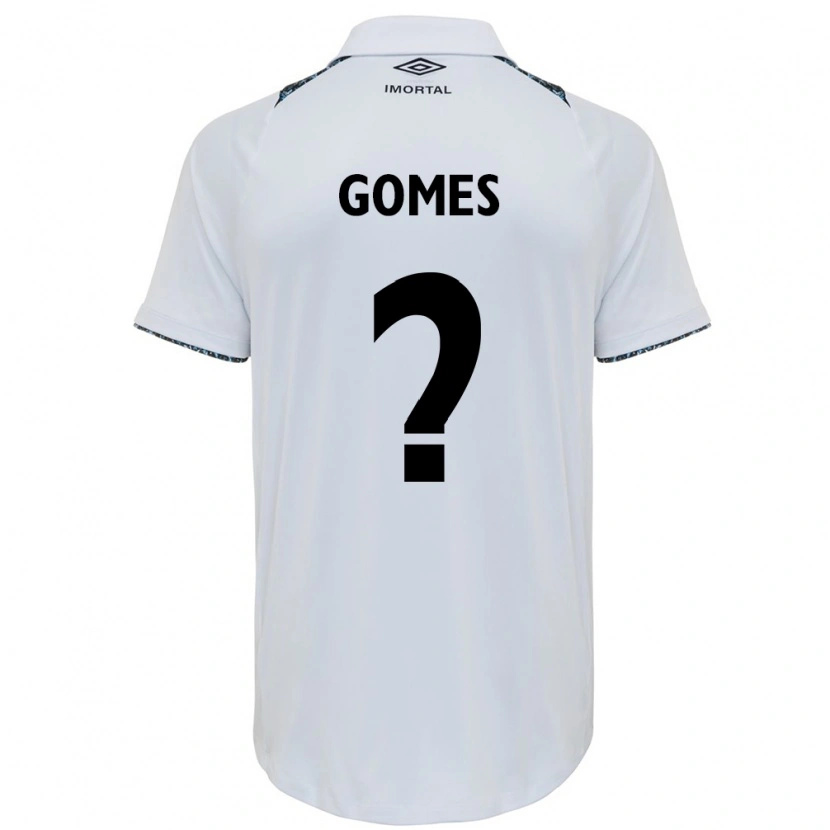 DanxenキッズRafael Gomes#0ホワイト ブルーアウェイシャツ2025/26ジャージーユニフォーム