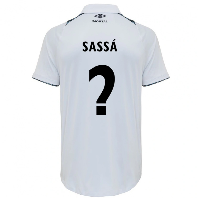 DanxenキッズSassá#0ホワイト ブルーアウェイシャツ2025/26ジャージーユニフォーム