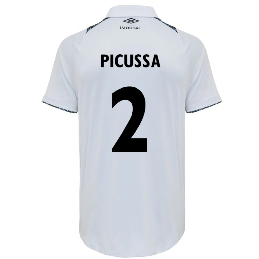DanxenキッズAndressa Picussa#2ホワイト ブルーアウェイシャツ2025/26ジャージーユニフォーム